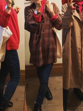 「andme（アンドミー）のアイテム（トレンチコート）」を使った、itsumicchiさん（レディース・151cm）の秋コーディネート