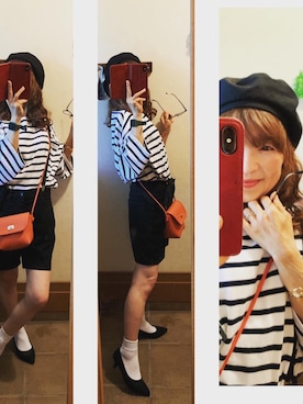 「おちびさん」｜「アイテム（ハンチング/ベレー帽）」を使った、itsumicchiさん（レディース・151cm）の夏コーディネート