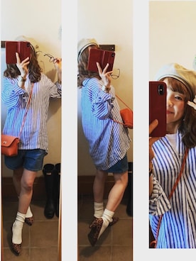 「おちびさん」｜「アイテム（ハンチング/ベレー帽）」を使った、itsumicchiさん（レディース・151cm）の夏コーディネート