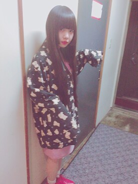 「パジャマのアイテム（トップス、ブラック系）」を使った、ほのか＊おしくらまんじゅさん（レディース）の春コーディネート