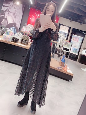 「Guess（ゲス）のアイテム（ワンピース/ドレス）」を使った、Kazuyoさん（レディース・160cm）の冬コーディネート