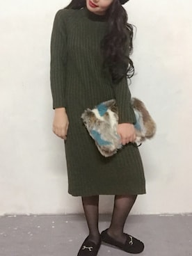 「ファークラッチ」｜shioriさん（レディース・158cm）の冬コーディネート