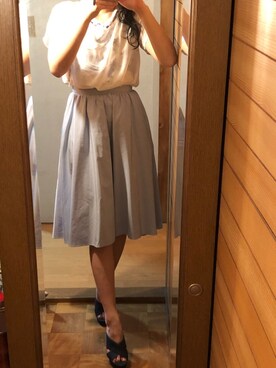 「FLAG-J（ﾌﾗｯｸﾞｼﾞｪｲ）のアイテム」を使った、詩乃崎さん（レディース・163cm）の夏コーディネート