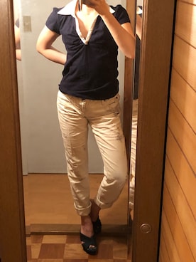 「FLAG-J（ﾌﾗｯｸﾞｼﾞｪｲ）のアイテム」を使った、詩乃崎さん（レディース・163cm）の夏コーディネート