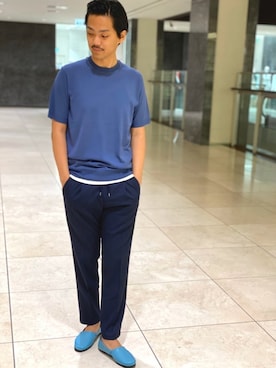 「DESIGNWORKS（デザインワークス）のアイテム（パンツ）」を使った、92tomさん（メンズ・177cm）の春コーディネート