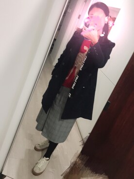 「Abercrombie&Fitch（アバークロンビーアンドフィッチ）のアイテム（ニット/セーター）」を使った、Snowさん（レディース・163cm）の秋コーディネート