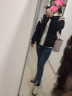 「AAPE BY A BATHING APE（エーエイプバイアベイシングエイプ）のアイテム（ジャケット/アウター）」を使った、Snowさん（レディース・163cm）の春コーディネート