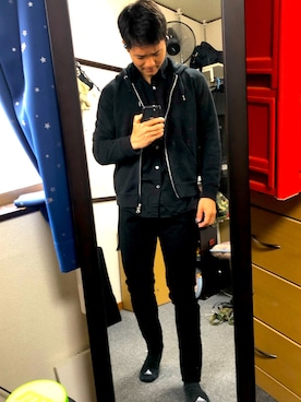 シャツ ブラウスを使った パーカー 黒 のコーディネート一覧 Wear