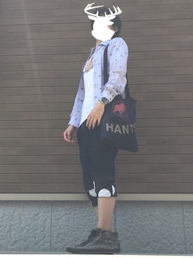 「アイテム（メッセンジャーバッグ、ブルー系）」を使った、生坂  叶汰さん（メンズ・176cm）の春コーディネート