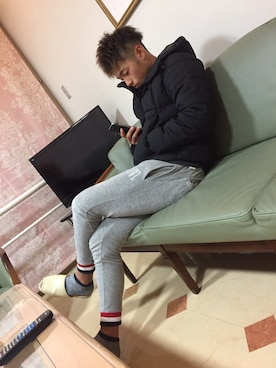 「DOWBL（ダブル）のアイテム（パンツ）」を使った、本多裕翔さん（メンズ・168cm）の秋コーディネート