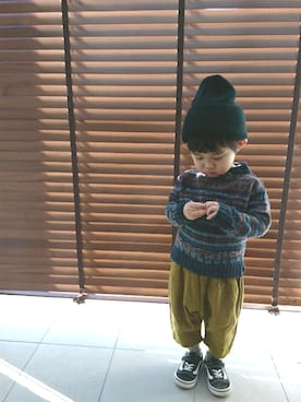 「SHARE PARK（シェアパーク）のアイテム」を使った、natukiさん（キッズ・90cm）の冬コーディネート