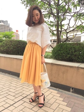 「ベルイエロー」｜ROSSOエスパル仙台店さん（レディース・155cm）の夏コーディネート