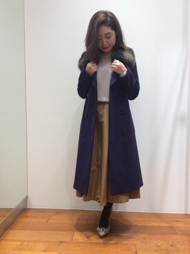 「URBAN RESEARCH ROSSO WOMEN（アーバンリサーチ　ロッソ）のアイテム（その他アウター）」を使った、ROSSOエスパル仙台店さん（レディース・155cm）の冬コーディネート
