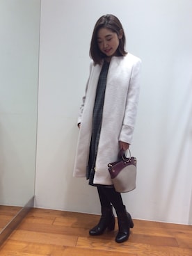 「URBAN RESEARCH ROSSO WOMEN（アーバンリサーチ　ロッソ）のアイテム（その他アウター）」を使った、ROSSOエスパル仙台店さん（レディース・155cm）の冬コーディネート