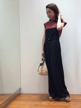 「URBAN RESEARCH ROSSO WOMEN（アーバンリサーチ　ロッソ）のアイテム（サロペット/オーバーオール）」を使った、ROSSOエスパル仙台店さん（レディース・155cm）の夏コーディネート