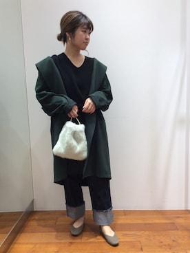 「URBAN RESEARCH ROSSO WOMEN（アーバンリサーチ　ロッソ）のアイテム（その他アウター）」を使った、ROSSOエスパル仙台店さん（レディース・155cm）の秋コーディネート