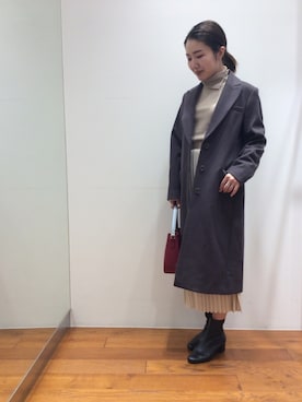 「URBAN RESEARCH ROSSO」｜「アイテム（チェスターコート）」を使った、ROSSOエスパル仙台店さん（レディース・160cm）の秋コーディネート