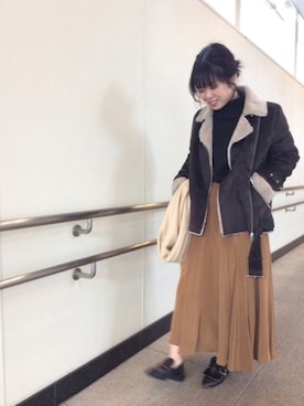 「URBAN RESEARCH ROSSO WOMEN（アーバンリサーチ　ロッソ）のアイテム（その他アウター）」を使った、ROSSOエスパル仙台店さん（レディース・158cm）の冬コーディネート