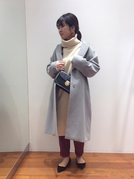 「URBAN RESEARCH ROSSO」｜「アイテム（チェスターコート）」を使った、ROSSOエスパル仙台店さん（レディース・158cm）の冬コーディネート