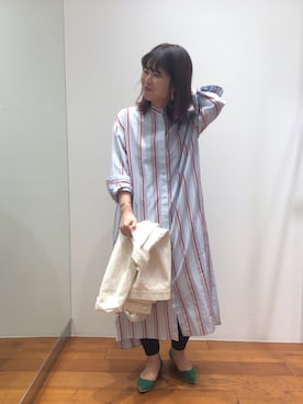 「URBAN RESEARCH ROSSO」｜「アイテム（シャツワンピース）」を使った、ROSSOエスパル仙台店さん（レディース・158cm）の冬コーディネート
