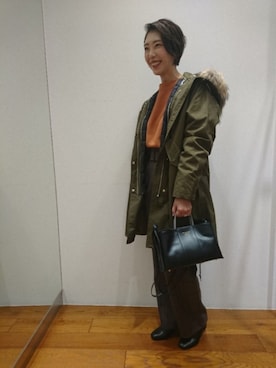 「URBAN RESEARCH ROSSO」｜「アイテム（モッズコート）」を使った、ROSSOエスパル仙台店さん（レディース・163cm）の秋コーディネート
