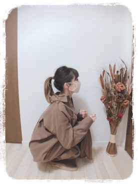「SLOBE IENA（スローブイエナ）のアイテム（ファッション雑貨、ベージュ系）」を使った、maiimaiiさん（161cm）の秋コーディネート