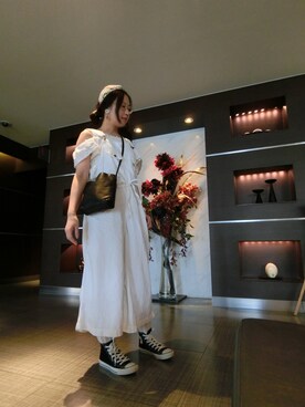 「orSlow（オアスロウ）のアイテム（オールインワン・サロペット）」を使った、Tang Chung Han Hodyさん（レディース・163cm）の秋コーディネート