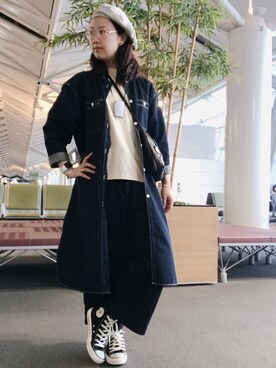 「MASACA HAT（マサカハット）のアイテム」を使った、Tang Chung Han Hodyさん（レディース・163cm）の秋コーディネート