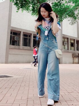「JILL STUART（ジルスチュアート）のアイテム（オールインワン・サロペット）」を使った、Tang Chung Han Hodyさん（レディース・163cm）の春コーディネート