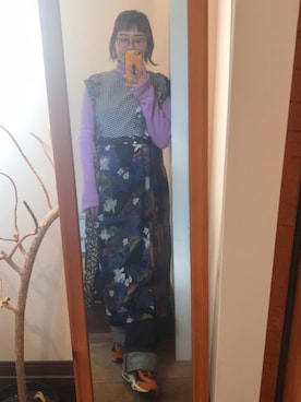 「YEAH RIGHT!!（イェーライト）のアイテム」を使った、Yukaさん（レディース・158cm）の冬コーディネート
