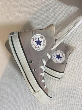 「CONVERSE ALL STAR（コンバースオールスター）の【CONVERSE】ALLSTAR DRIPPATCH HI（スニーカー、パープル系）」を使った、makiさん（レディース・157cm）の春コーディネート