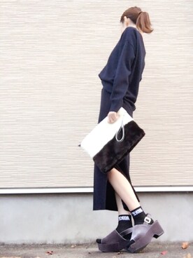 yukinaさんの「WOMEN メリノブレンドリブスカート」を使ったコーディネート