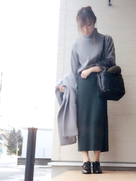「MERCURYDUO（マーキュリーデュオ）のアイテム（モカシン/デッキシューズ）」を使った、yukinaさん（レディース・158cm）の冬コーディネート