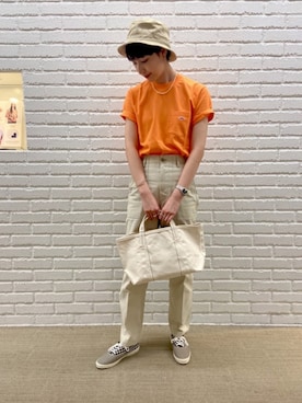 「Scye（サイ）のアイテム（帽子）」を使った、Hashimotoさん（レディース・166cm）の夏コーディネート