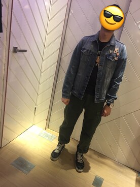 「PULL&BEAR（プルアンドベア）のアイテム（デニムジャケット）」を使った、zhuzaiさん（メンズ・170cm）の秋コーディネート