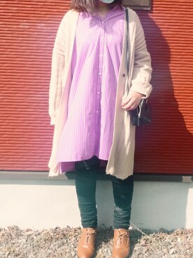 Gu ジーユー のワンピース ドレス ピンク系 を使った人気ファッションコーディネート Wear