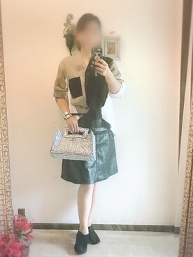 「合皮スカート」｜Nancyさん（レディース・163cm）の秋コーディネート