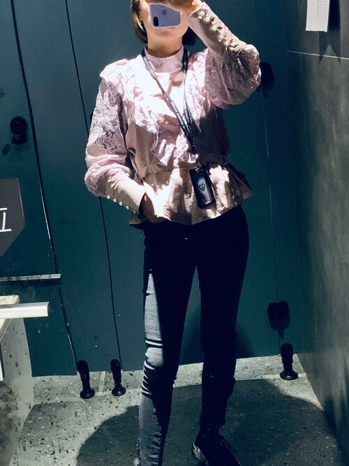 専用★PAMEO POSE Belted Peplum Blouse PAMEO POSE Belted Peplum Blouse （ピンク） -靴＆ファッション通販