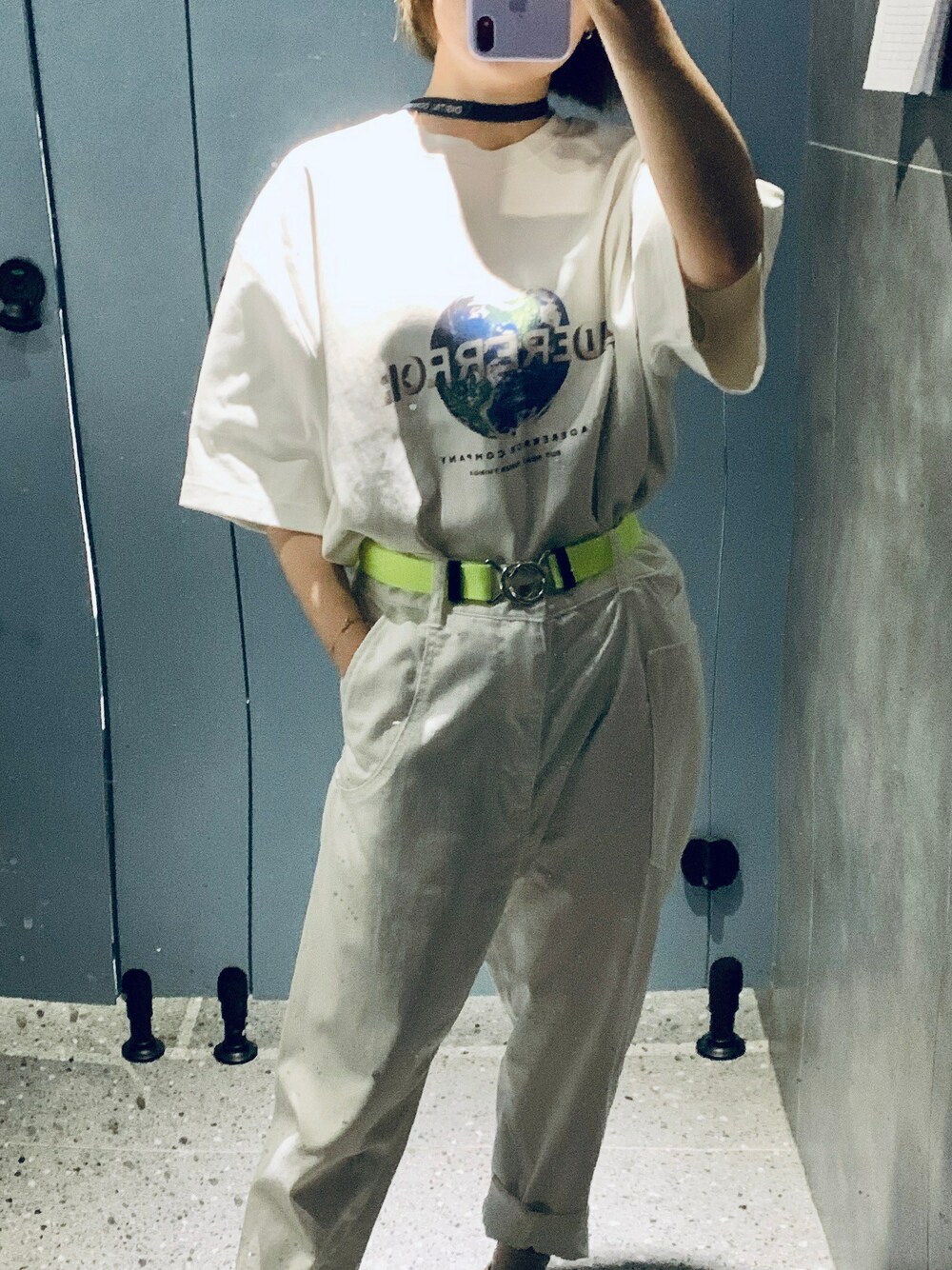 「spring」｜「ADER errorのader erro（Tシャツ/カットソー、ホワイト系）」を使った、00beansさん（レディース・155cm）の春コーディネートの1枚目の写真