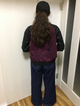 「学校」｜「アイテム（ブルゾン）」を使った、りこさん（レディース・154cm）の秋コーディネート