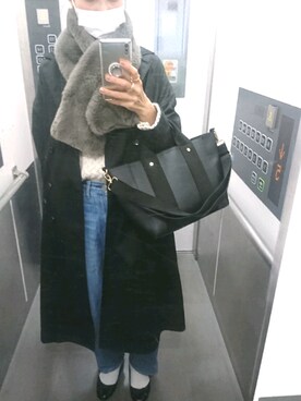 「niko and...（ニコアンド）のアイテム（トレンチコート）」を使った、M I N Oさん（レディース・165cm）の冬コーディネート