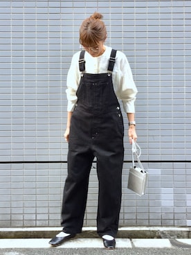 「アイテム（オールインワン・サロペット）」を使った、M I N Oさん（レディース・165cm）の春コーディネート