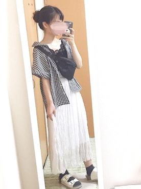 「pairpair」｜「アイテム（キャミソール）」を使った、ちゃあこ🍄さん（レディース・147cm）の春コーディネート