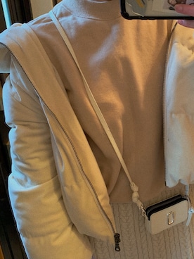 「アイテム（ダウンジャケット/コート、ベージュ系）」を使った、rkさん（レディース・161cm）の春コーディネート