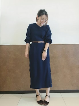「いいね返し」｜「アイテム（ワンピース/ドレス）」を使った、あののさん（レディース・164cm）の冬コーディネート