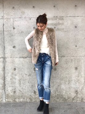 「H&M（エイチ・アンド・エム）のアイテム（ブーティ）」を使った、𝕒𝕪𝕒さん（レディース・167cm）の冬コーディネート