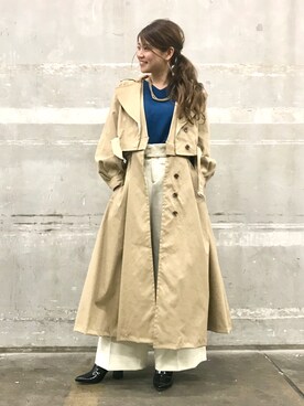 「コーディネート」｜「アイテム（トレンチコート）」を使った、𝕒𝕪𝕒さん（レディース・167cm）の冬コーディネート