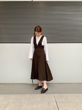 「STUDIOUS（ステュディオス）のアイテム（ジャンパースカート）」を使った、𝕒𝕪𝕒さん（レディース・167cm）の夏コーディネート