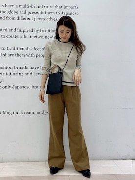 「STUDIOUS（ステュディオス）のアイテム（バッグ）」を使った、𝕒𝕪𝕒さん（レディース・167cm）の秋コーディネート