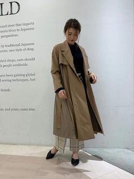 「STUDIOUS（ステュディオス）のアイテム（トレンチコート）」を使った、𝕒𝕪𝕒さん（レディース・167cm）の秋コーディネート